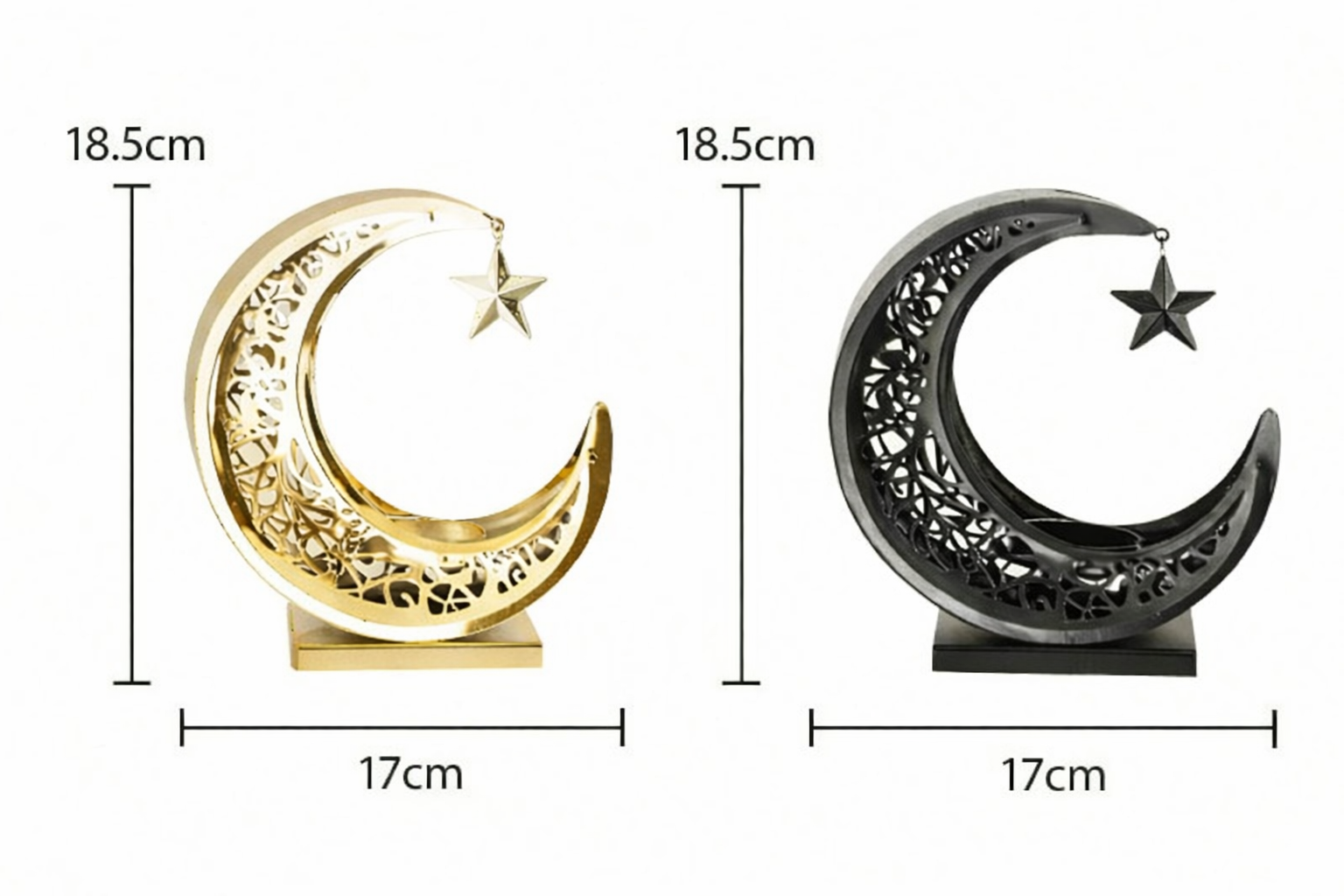 Noor Halvmåne Ljusstake – Guld & Svart