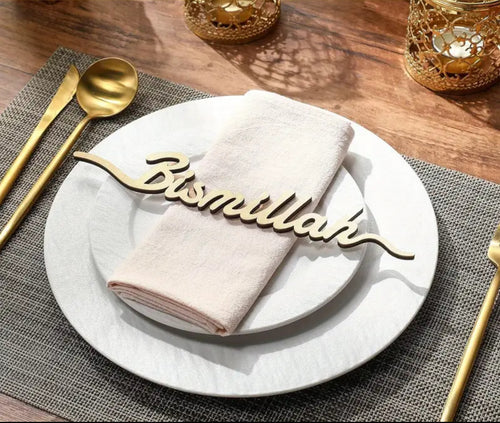 Bismillah bordsdekoration i trä (12 pack)