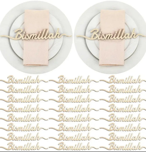 Bismillah bordsdekoration i trä (12 pack)