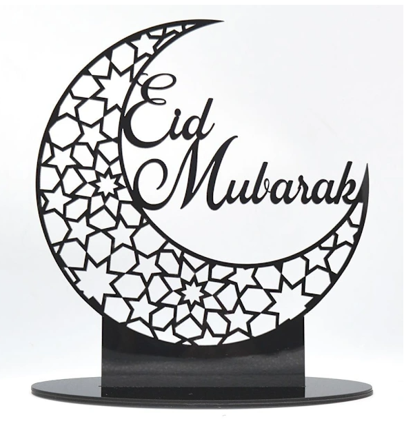Noor Eid Mubarak Akryldekoration – Halvmåne (23 cm)