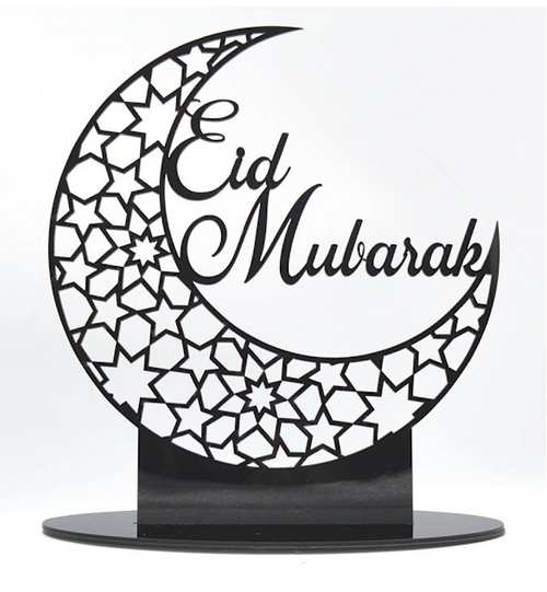 Noor Eid Mubarak Akryldekoration – Halvmåne (23 cm)