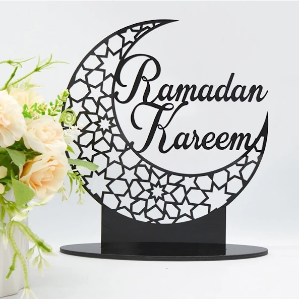 Noor Eid Mubarak Akryldekoration – Halvmåne (23 cm)